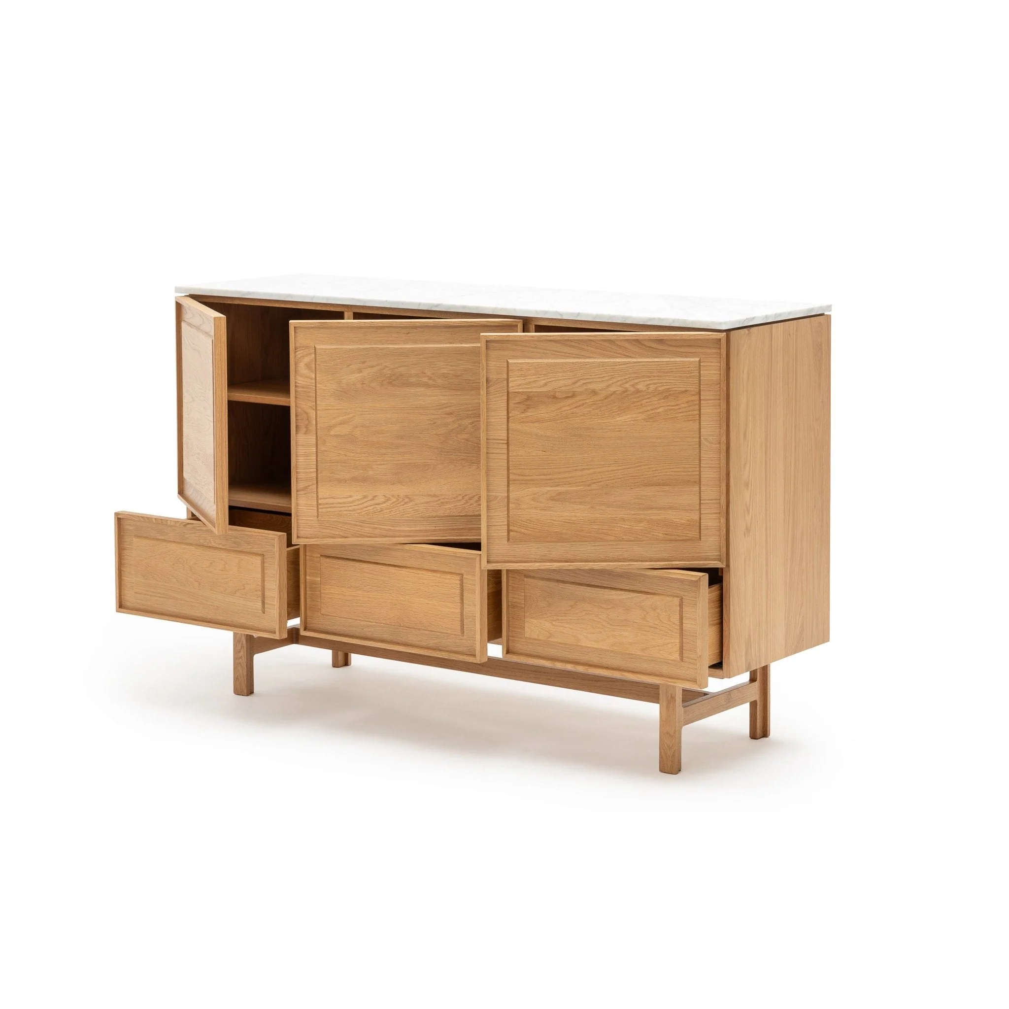 Yorke Highboard - Light Oak & Bianca Carrara - Image 16