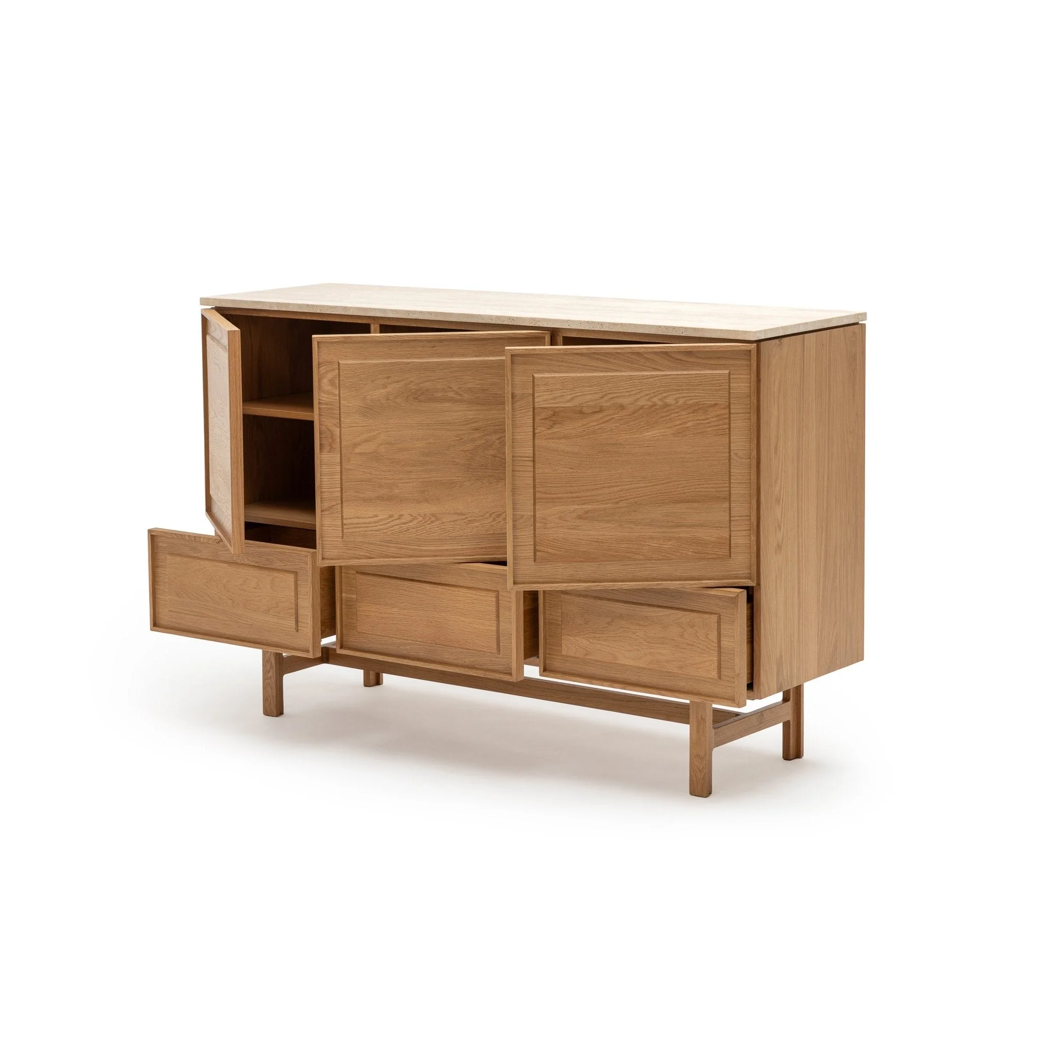 Yorke Highboard - Light Oak & Travertine - Image 18