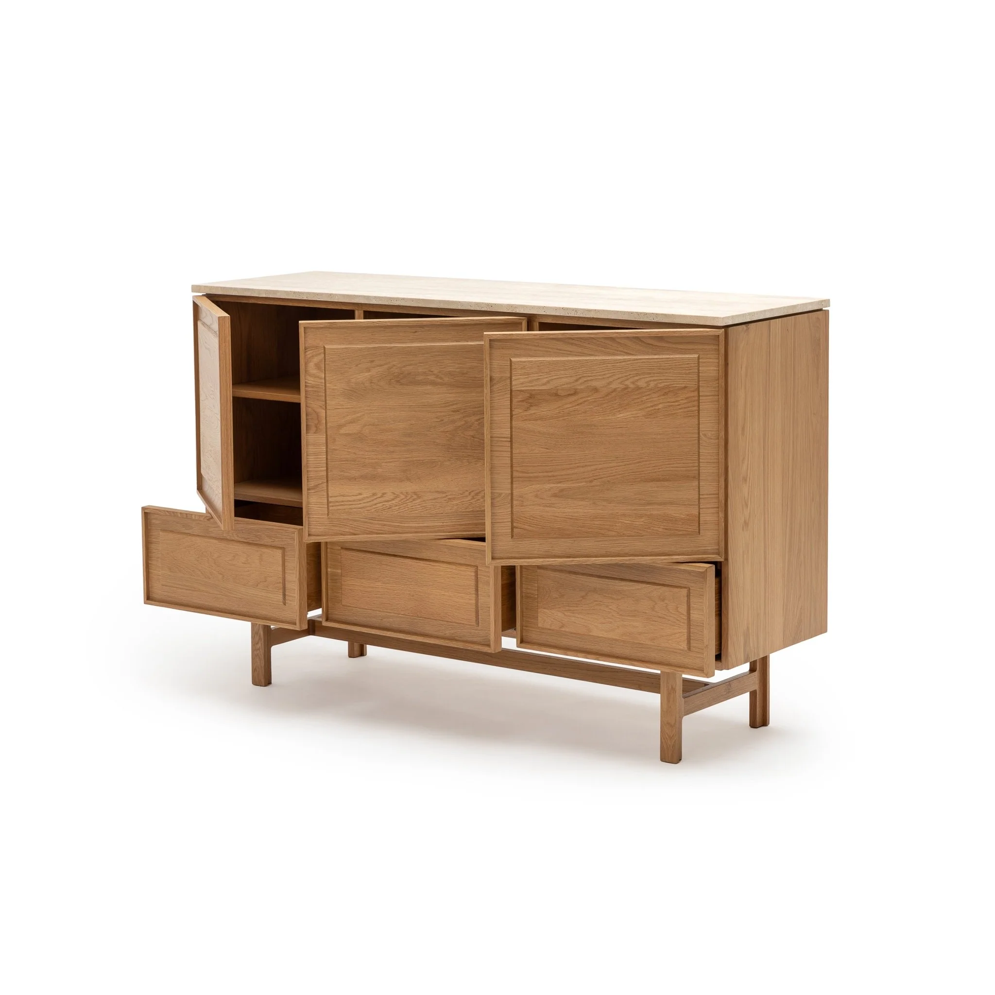Yorke Highboard - Light Oak & Travertine - Image 48