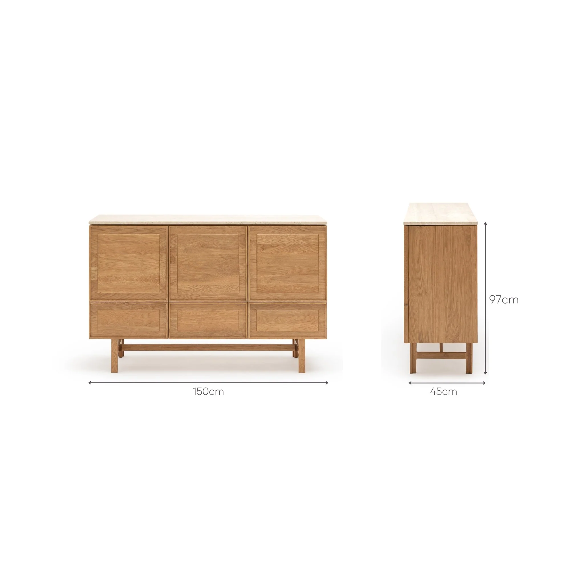 Yorke Highboard - Light Oak & Travertine - Image 60