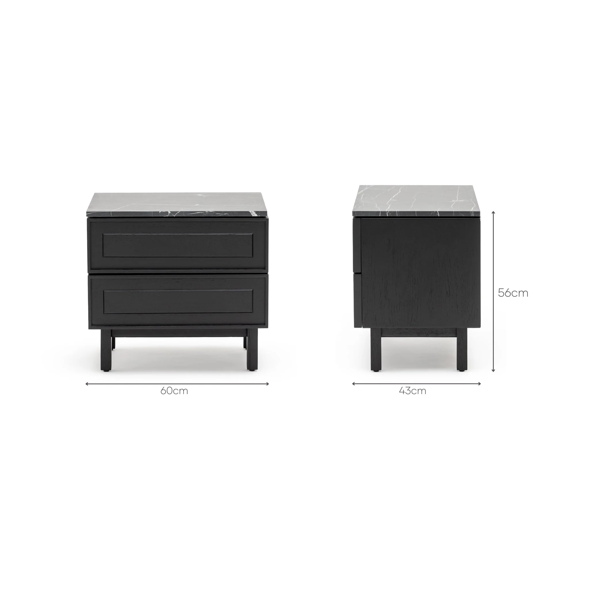 Yorke Nightstand - Black Oak & Nero Marquina - Image 15