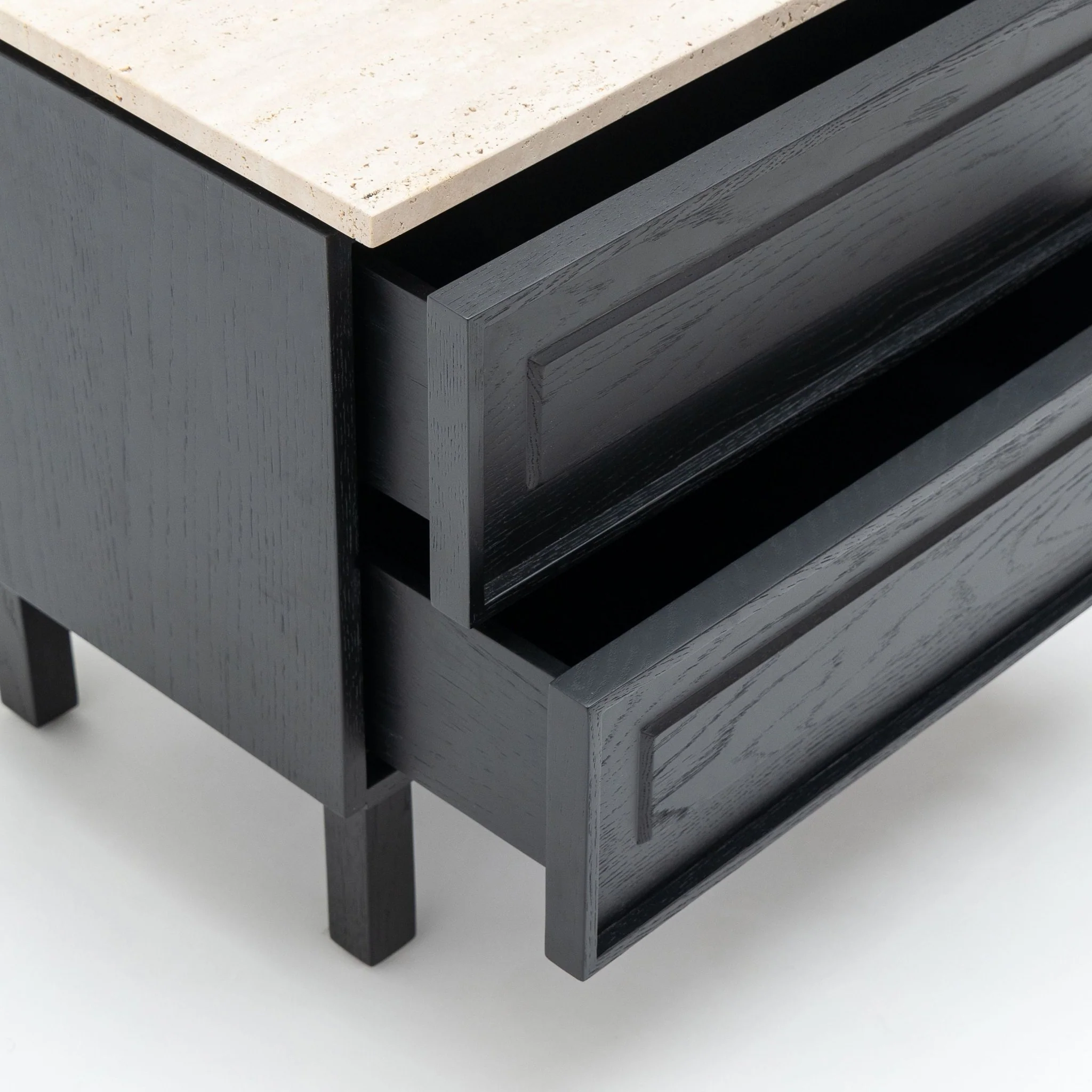 Yorke Nightstand - Black Oak & Travertine - Image 11
