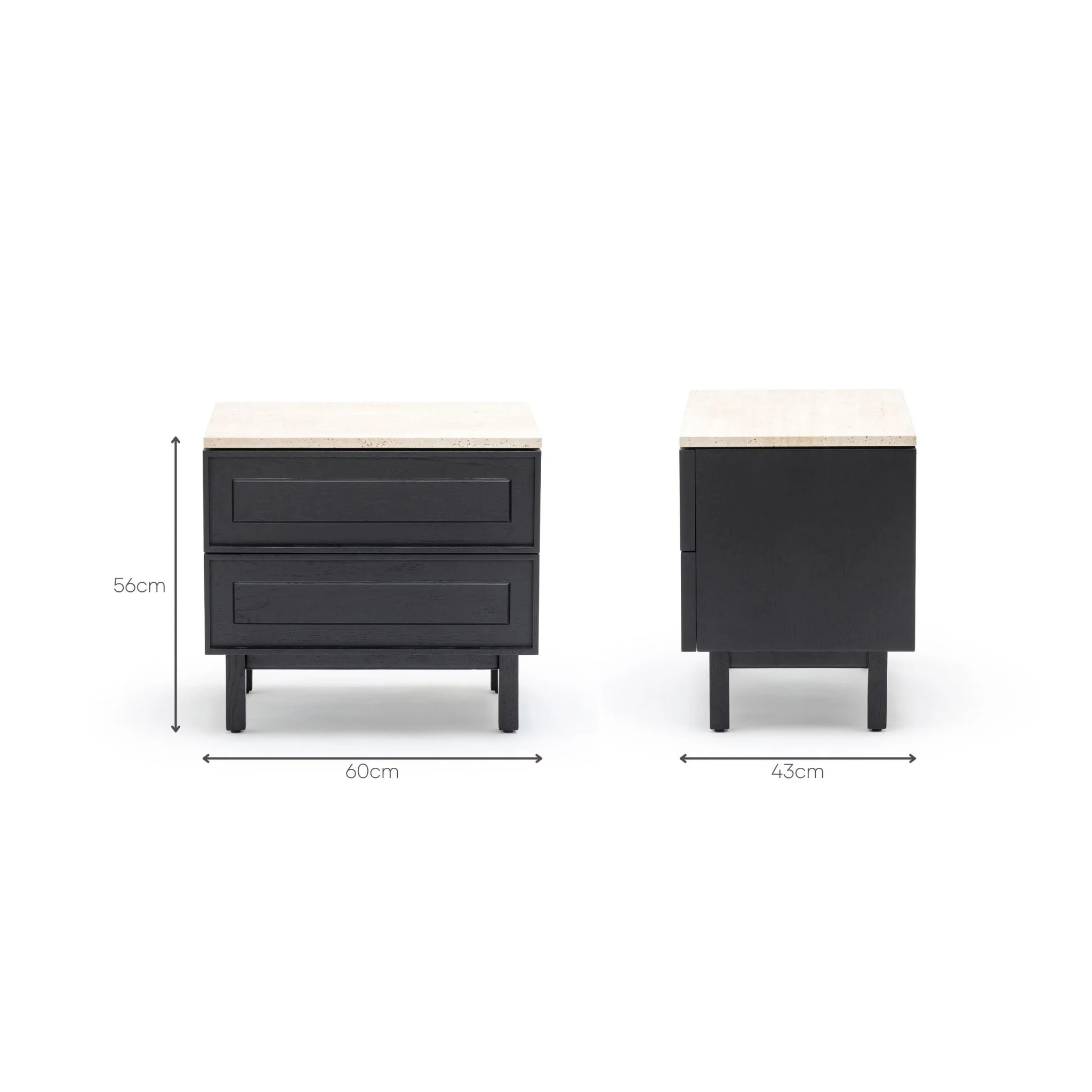 Yorke Nightstand - Black Oak & Travertine - Image 19
