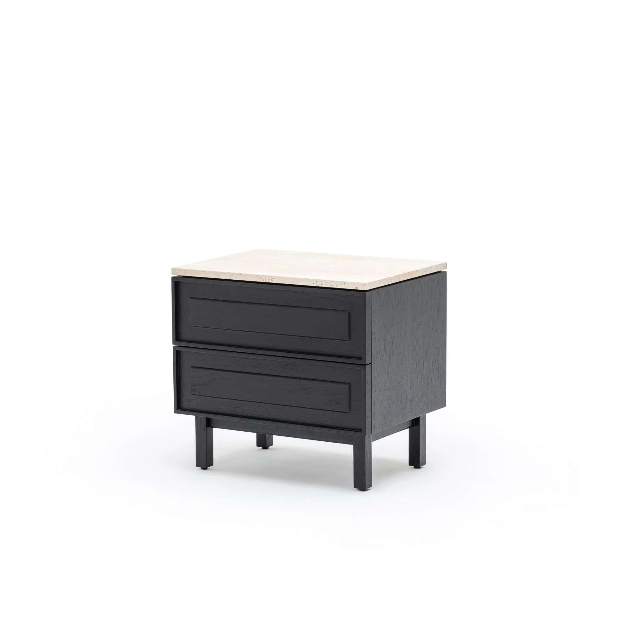 Yorke Nightstand - Black Oak & Travertine - Image 2