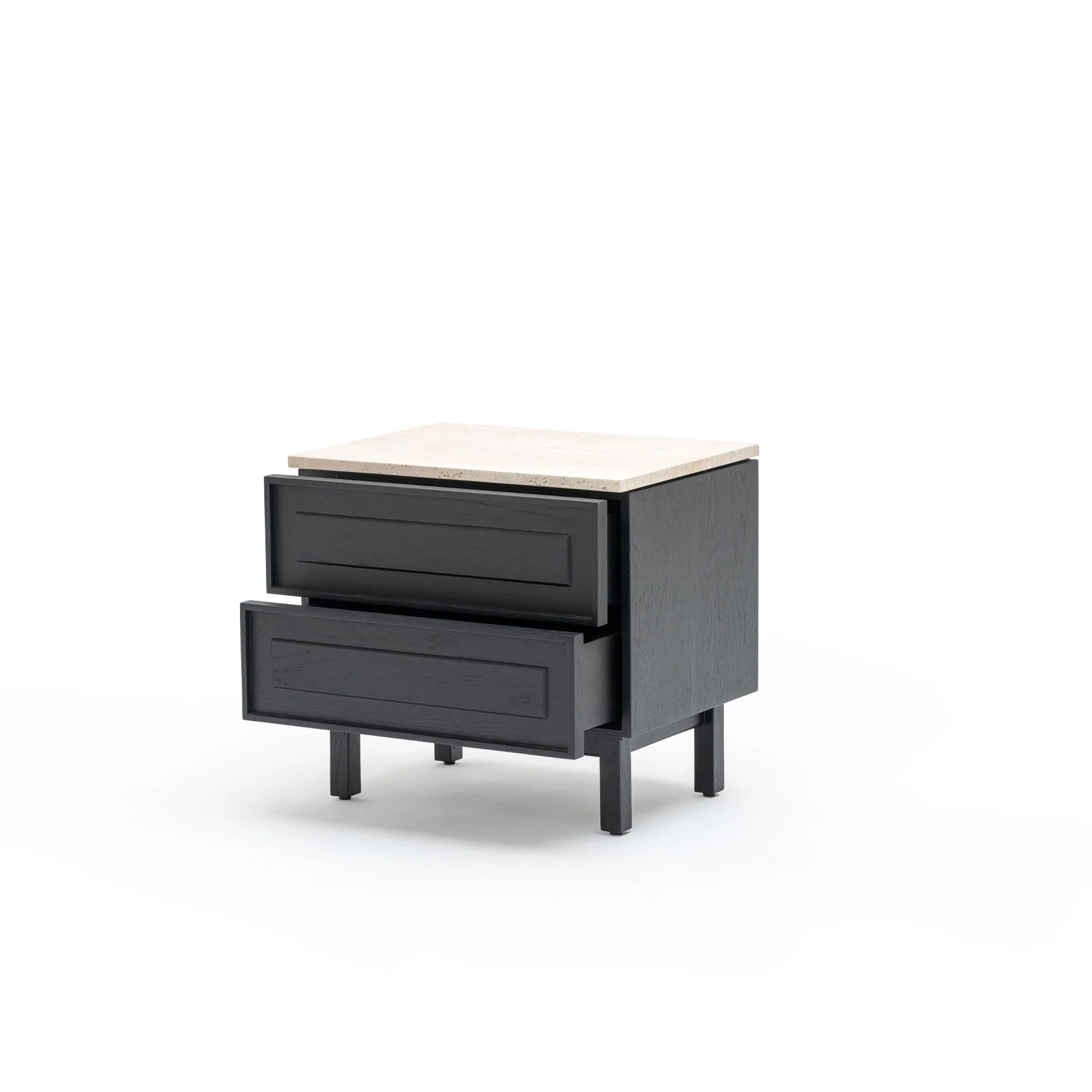 Yorke Nightstand - Black Oak & Travertine - Image 3