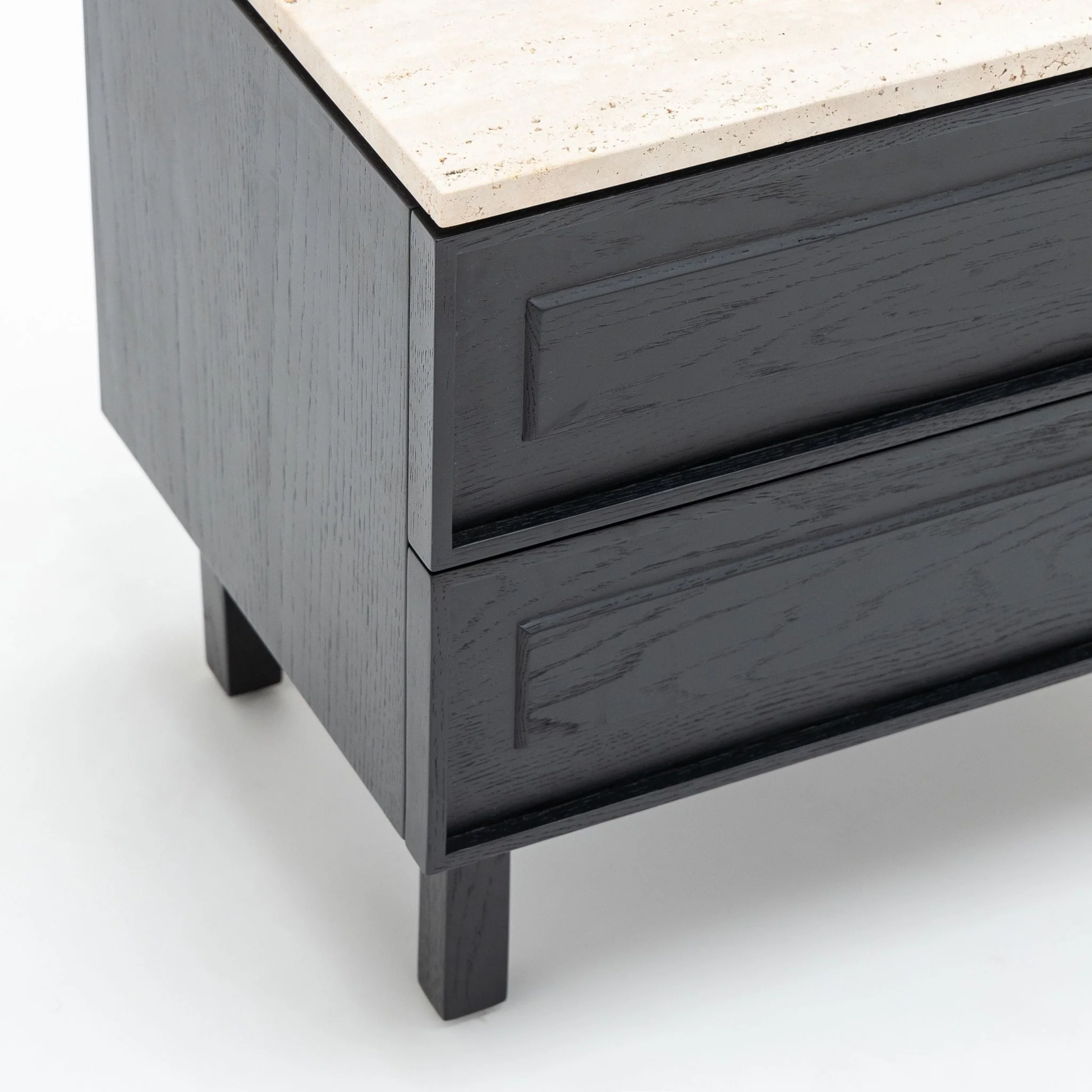 Yorke Nightstand - Black Oak & Travertine - Image 6