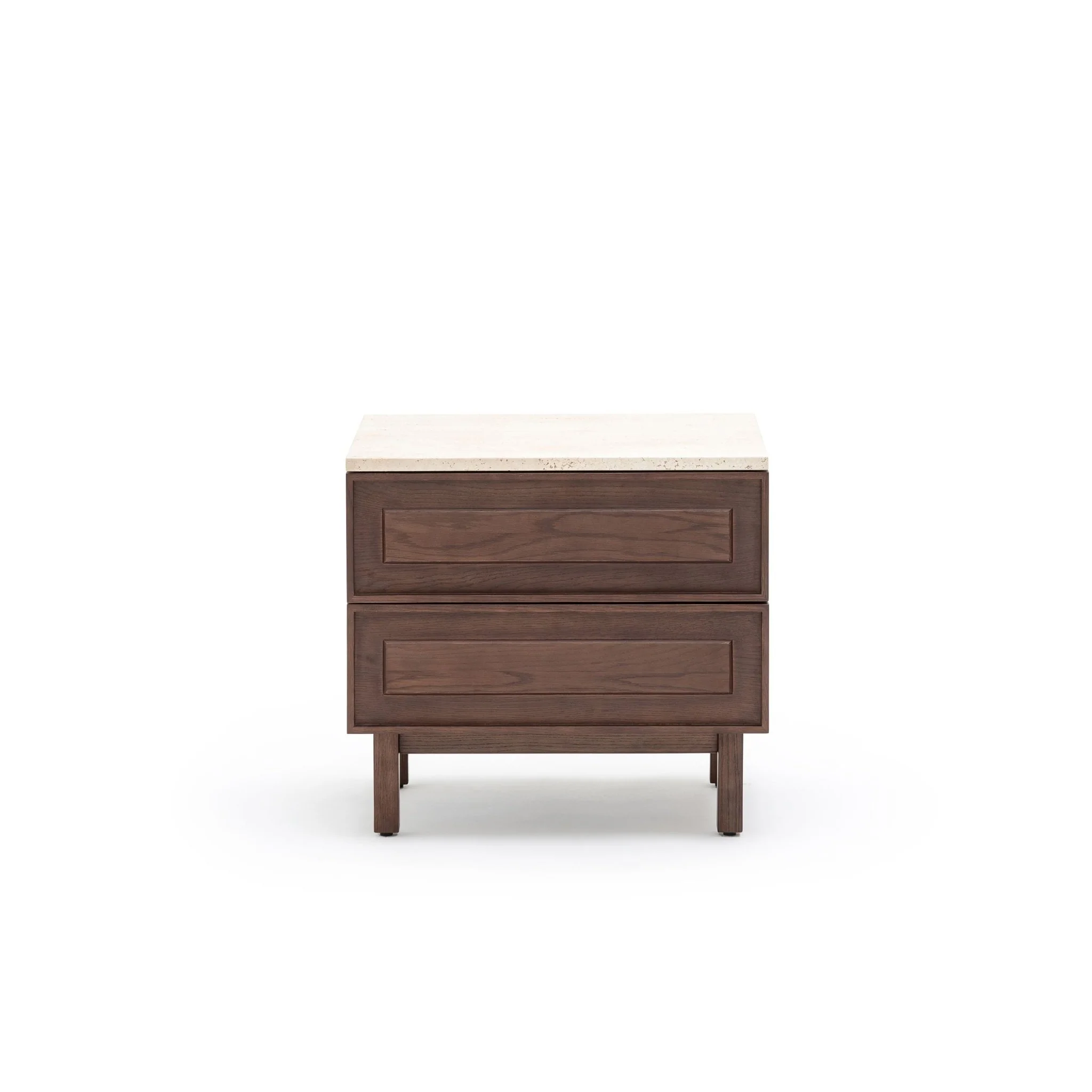 Yorke Nightstand - Espresso Oak & Travertine
