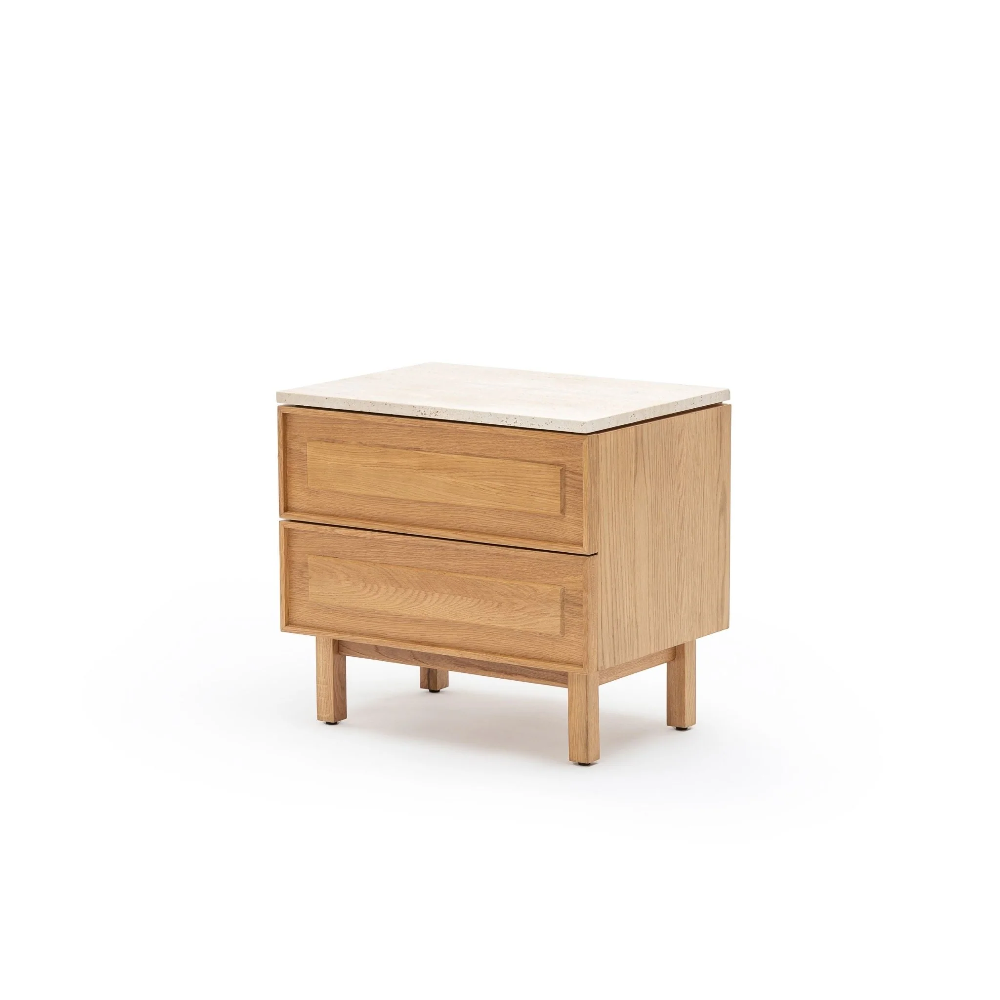 Yorke Nightstand - Light Oak & Travertine - Image 2