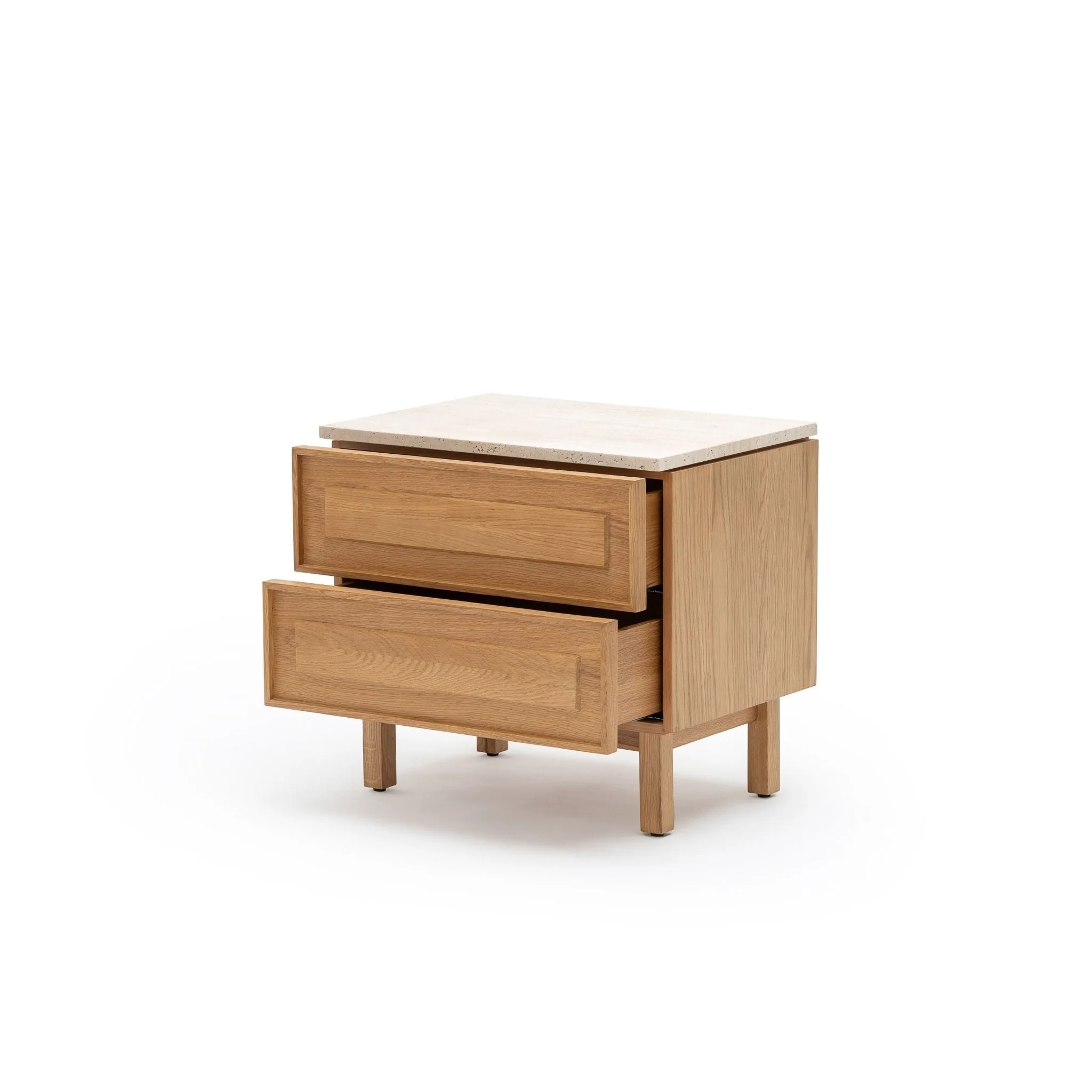 Yorke Nightstand - Light Oak & Travertine - Image 3