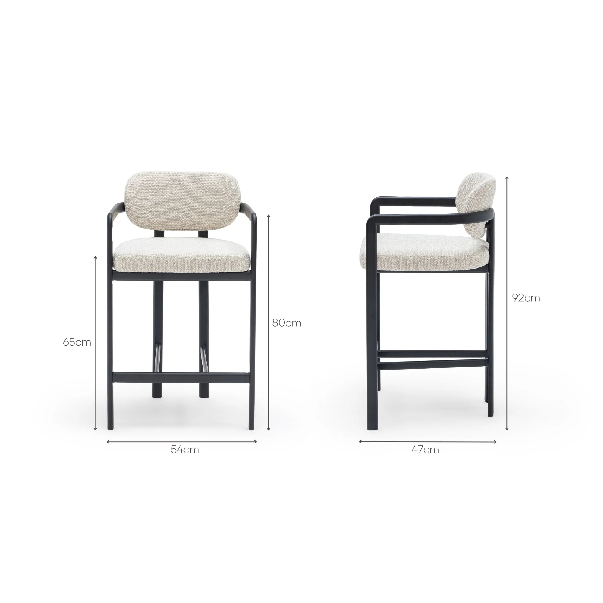 Zenith Counter Chair - Cream - Image 15